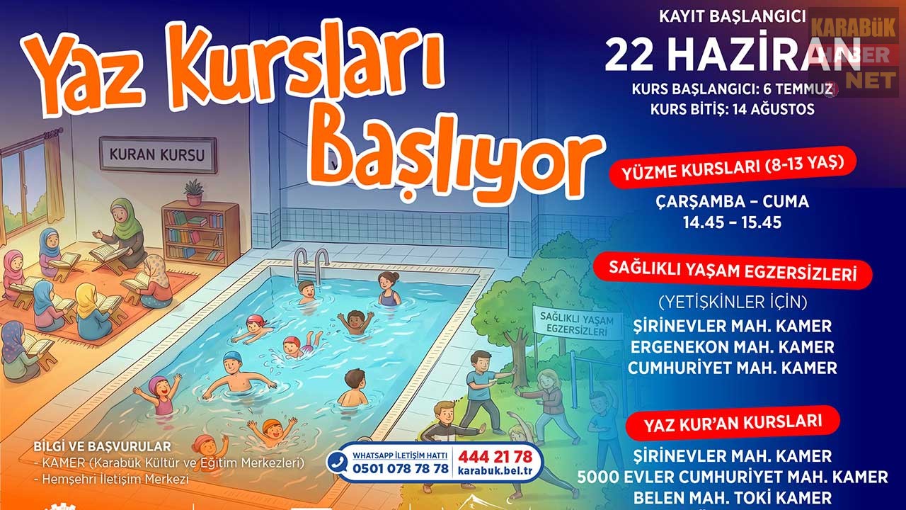 KARABÜK’TE YAZ KURSLARI BAŞLADI: KAYITLAR İÇİN ACELE EDİN